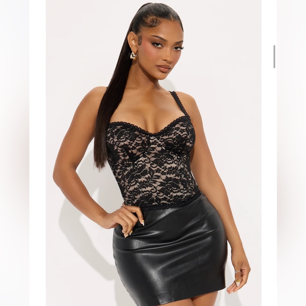 Goldie Lace Corset Top- Black - XS